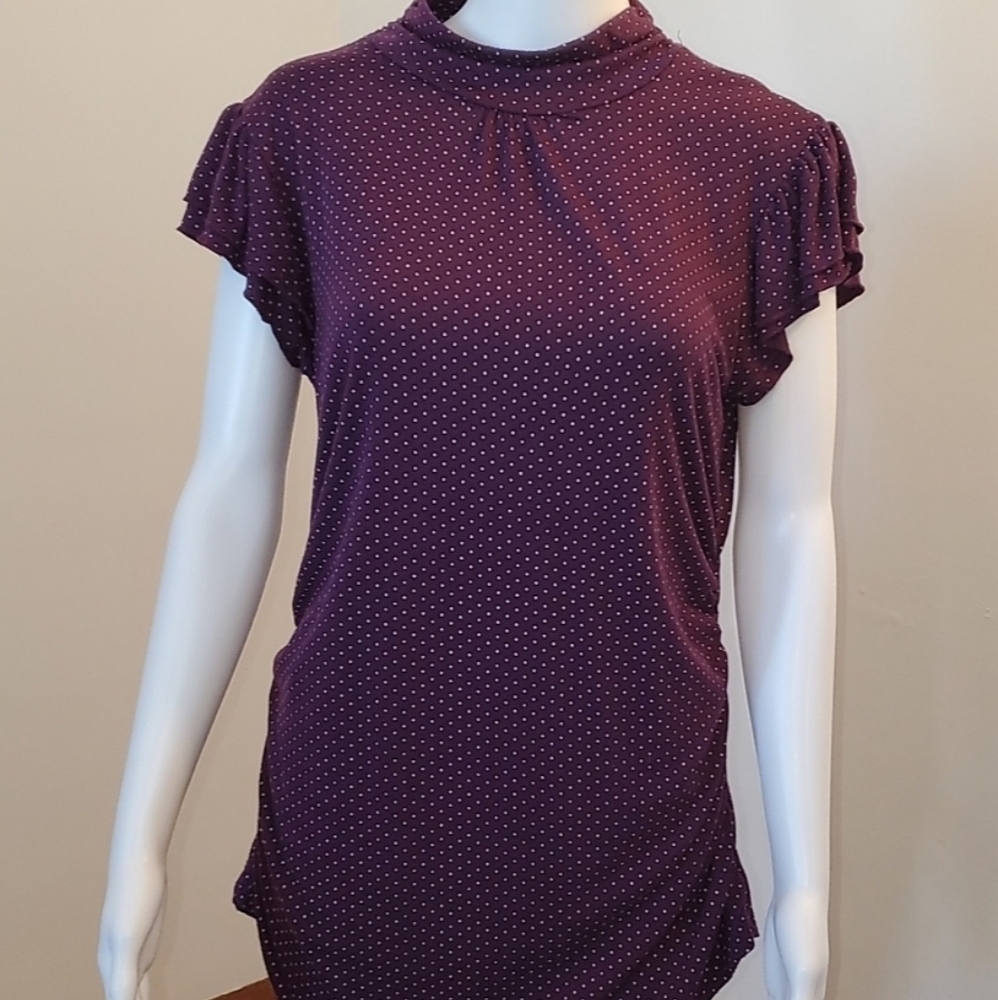 🎀 Purple polka-dot top